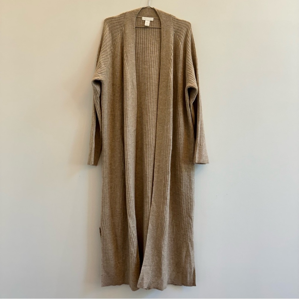 H&M Tan Long Cardigan Sweater